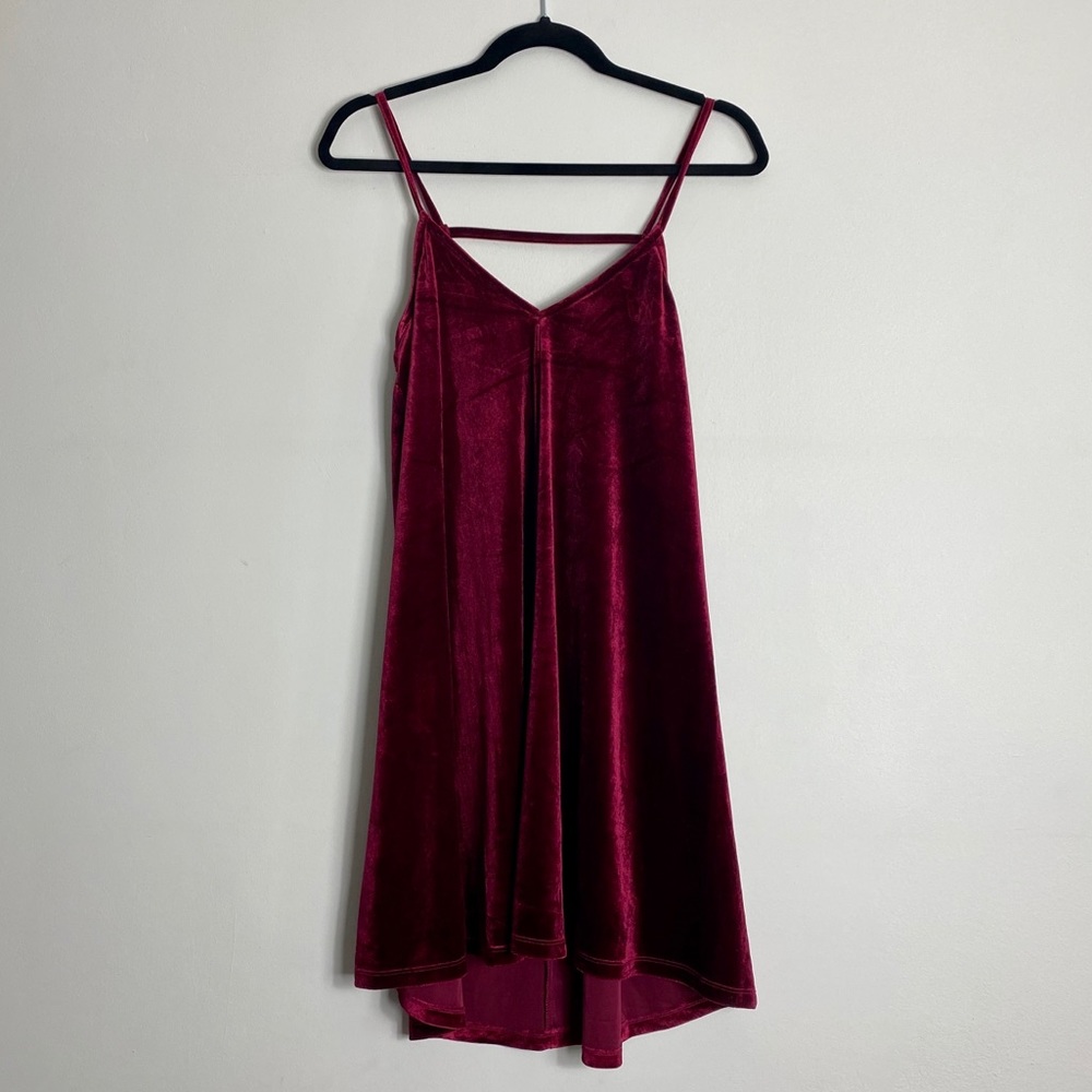 Mimi Chica Burgundy Velvet Dress - Size Small